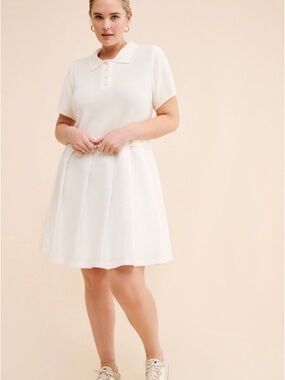 Ivory Short Sleeve Polo Dress